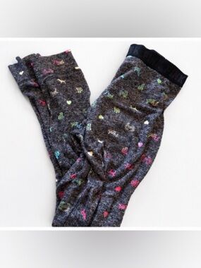 PINK Victoria's Secret Dark Heather Gray Lounge Pants with Neon Icons